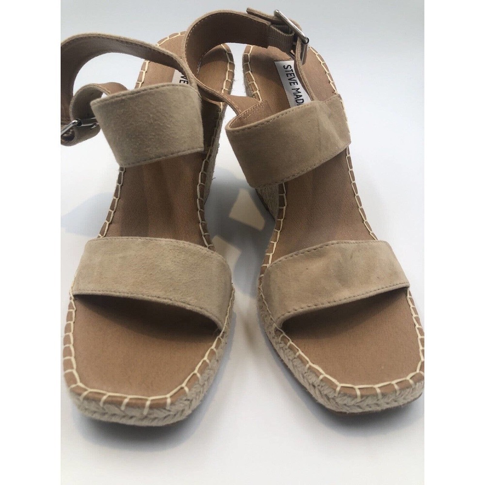 Steve Madden URI Espadrille Wedge Sandal in Tan Suede Size 10 Women New Comfort